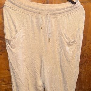 Buttery soft Lululemon Athletica size 8 Light heathered oatmeal  Joggers pants